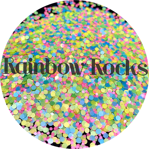 Glitter Heart Co. Glitter - High Quality Polyester Glitter - Rainbow Rocks - Rainbow Dot Mix 2 oz Bag