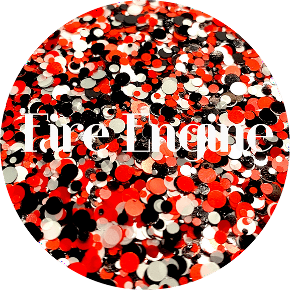 Glitter Heart Co. Glitter - High Quality Polyester Glitter - Red White Black Dot Mix - Fire Engine - 2 oz Bag