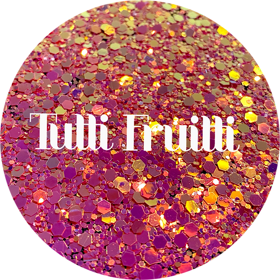 Glitter Heart Co. Glitter - High Quality Polyester Glitter - Tutti Fruitti- Pink Coral Color Shift Chunky Mix - 2 oz Bag