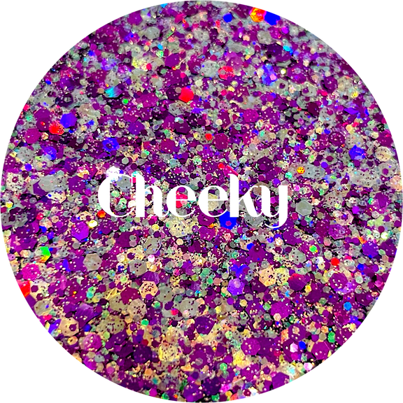 Glitter Heart Co. - High Quality Polyester Glitter - 1 oz Bag - Cheeky - Purple Chunky Mix