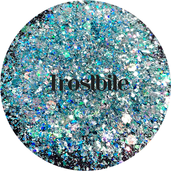 Glitter Heart Co. - High Quality Polyester Glitter - 1 oz Bag - Frostbite - Holographic Blue Shard Mix