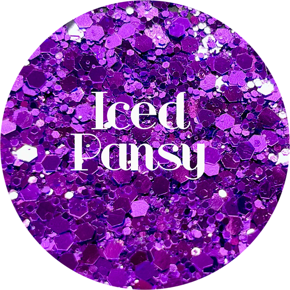 Glitter Heart Co. - High Quality Polyester Glitter - 1 oz Bag- Iced Pansy - Metallic Purple Chunky Mix