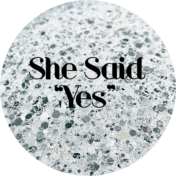 Glitter Heart Co. - High Quality Polyester Glitter - 1 oz Bag - She Said Yes - White and Silver Mirror Chunky Mix