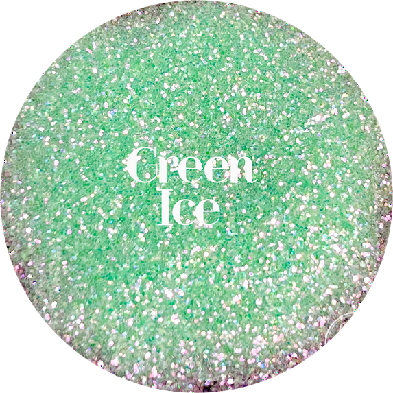 Glitter Heart Co. - High Quality Polyester Glitter - 2 oz Bag - Green Ice - Iridescent Green