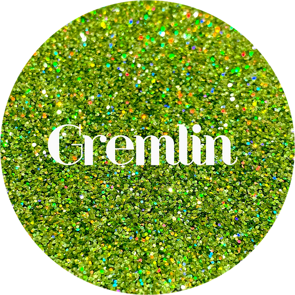 Glitter Heart Co. - High Quality Polyester Glitter - 2 oz Bottle - Gremlin - Holographic Green
