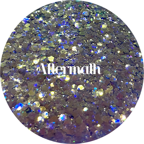 Glitter Heart Co. - High Quality Polyester Glitter -Aftermath - 1oz Bag - High Sparkle Silver Blue Chunky Mix