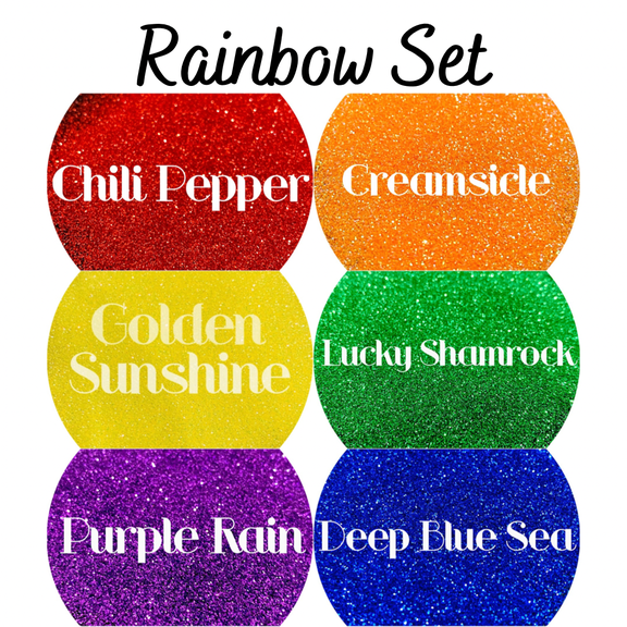 Glitter Heart Co. - High Quality Polyester Glitter - Bottle Set - Rainbow Set