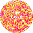 thumbnail image 1 of Glitter Heart Co. - High Quality Polyester Glitter - Fire Coral - 2 oz Bottle - Pink Orange Yellow Chunky Mix, 1 of 2