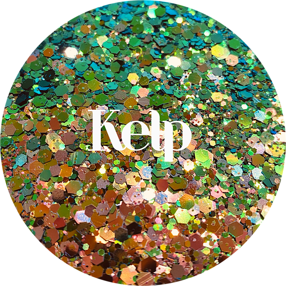 Glitter Heart Co. - High Quality Polyester Glitter - Green Brown Color Shift - Kelp - 1 oz Bag
