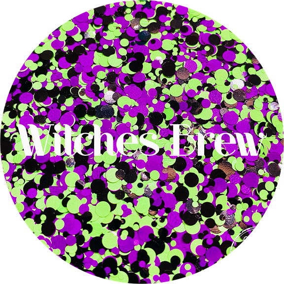 Glitter Heart Co. - High Quality Polyester Glitter - Halloween Dot Mix Glitter - Witches Brew - 2 oz Bag