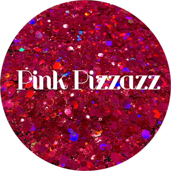 Glitter Heart Co. - High Quality Polyester Glitter - Holographic Pink Chunky Mix - Pink Pizzazz - 2 oz Bottle