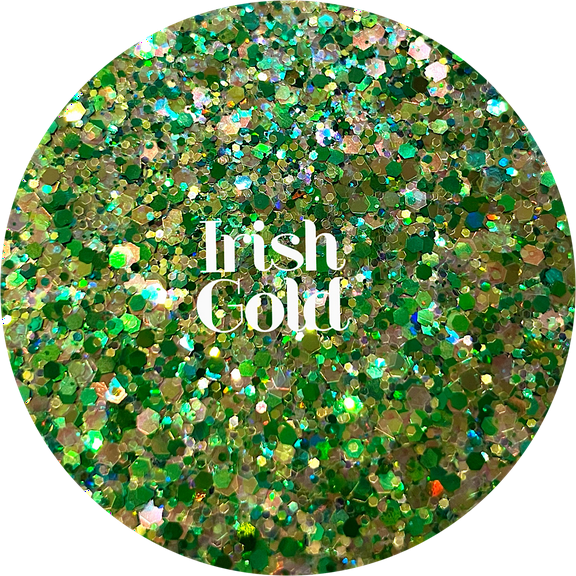 Glitter Heart Co. - High Quality Polyester Glitter - Irish Gold - 1 oz Bag - Green Gold Chunky Mix