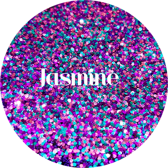 Glitter Heart Co. - High Quality Polyester Glitter - Jasmine - 2 oz Bag - Pink Purple Teal Mix