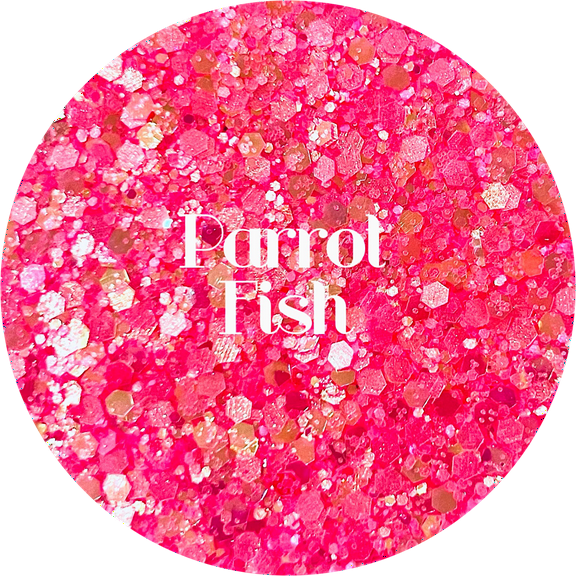 Glitter Heart Co. - High Quality Polyester Glitter - Parrot Fish - 2oz Bag - Neon Pink Chunky Mix