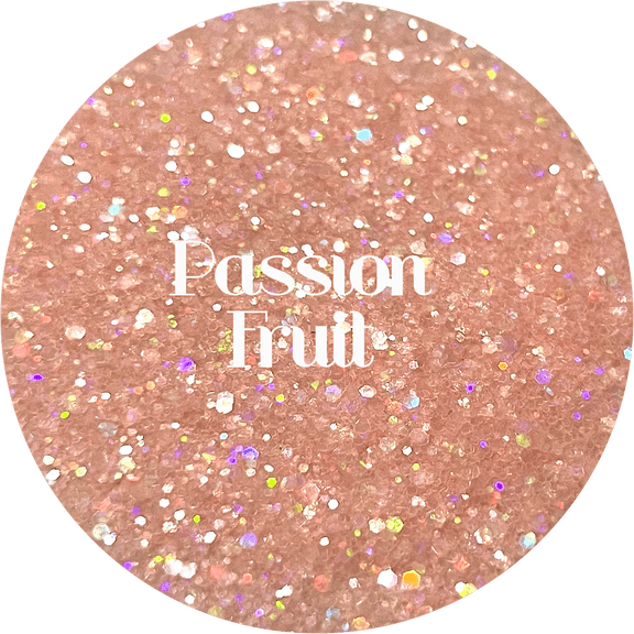 Glitter Heart Co. - High Quality Polyester Glitter - Passion Fruit - 2oz Bottle - Holographic Iridescent Peach Mix