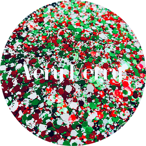 Glitter Heart Co. - High Quality Polyester Glitter - Red Green White Glitter Mix - Very Merry - Christmas Glitter - 1 oz Bag