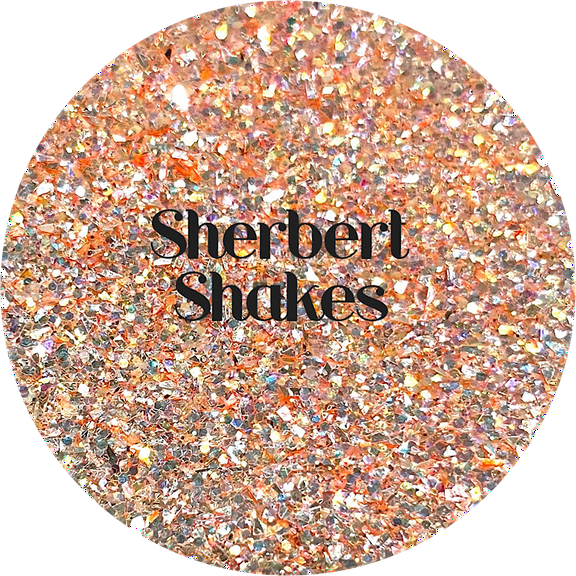 Glitter Heart Co. - High Quality Polyester Glitter -Sherbert Shakes - 2oz Bag - Orange and Shard Mix