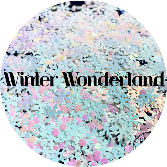 Glitter Heart Co. - High Quality Polyester Glitter - White and Snowflake Mix - Winter Wonderland - 1 oz Bag