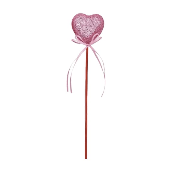 Glitter Heart Floral Picks – Red Heart-shaped Foam Stems with Bow & Butterflies for Valentine's Day, Wedding Bouquets, Centerpieces, Gift Decor, Party Insert