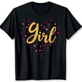 thumbnail image 1 of Glitter Heart Graphic Black T-Shirt for Bold Gold Script Design, 1 of 5