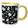 thumbnail image 1 of 3drose, Glitter Hearts Silver, 11oz Two-tone Yellow Mug, 1 of 6