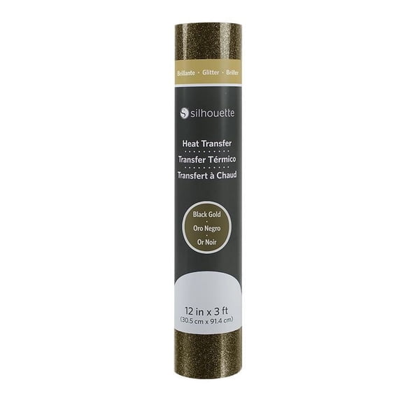 Glitter Heat Transfer - 12" - Black Gold