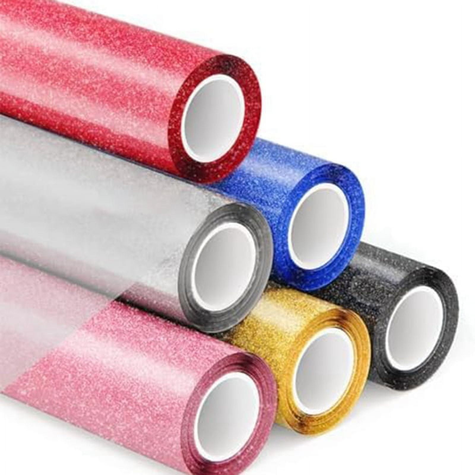 Glitter Heat Transfer Vinyl 6-Pack, 30.5 x 91cm HTV Iron-on Vinyl -  Walmart.com, image size:1600x1600
