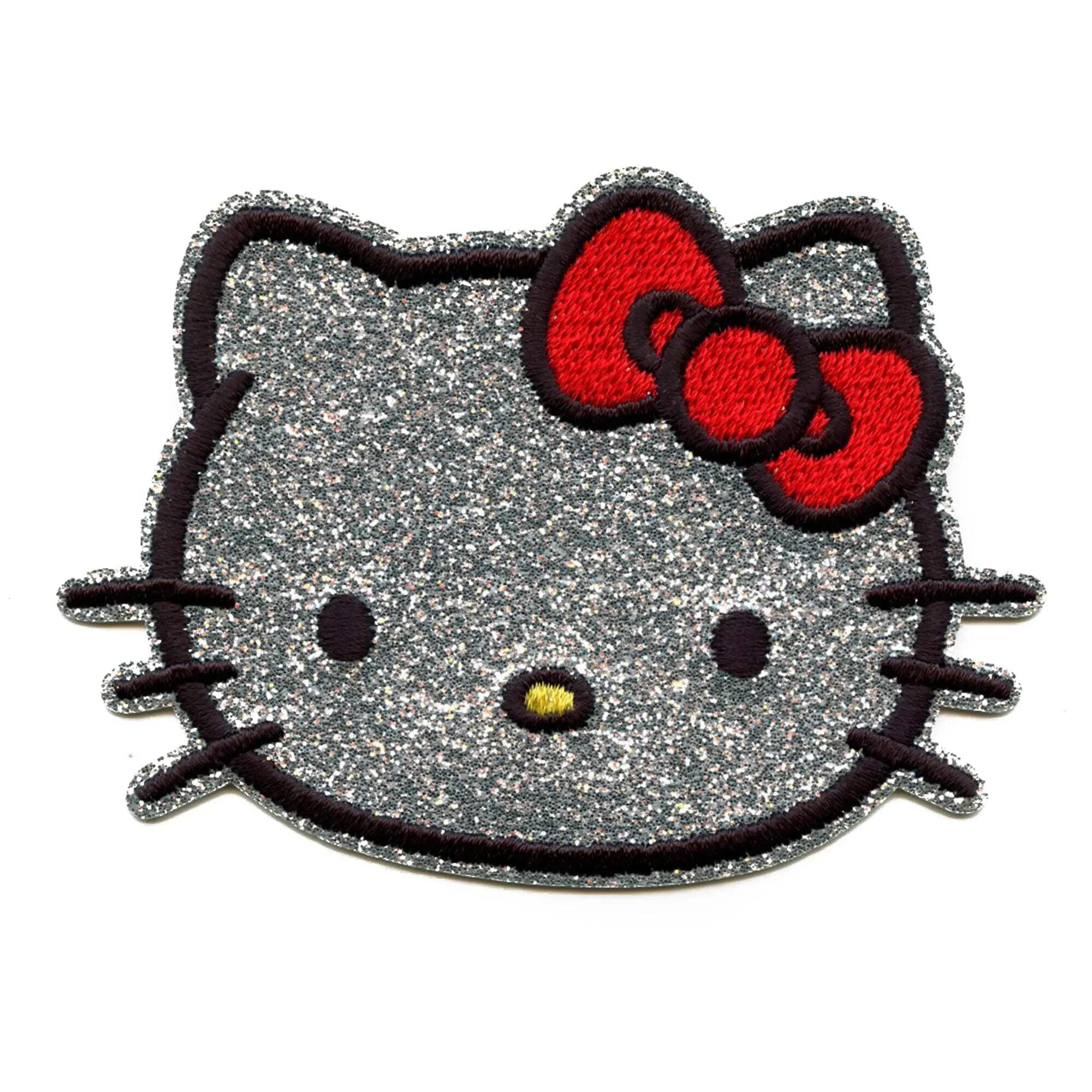 Glitter Hello Kitty Head Shot Patch Iconic Red Bow Applique Iron On -  Walmart.com, image size:2000x2000