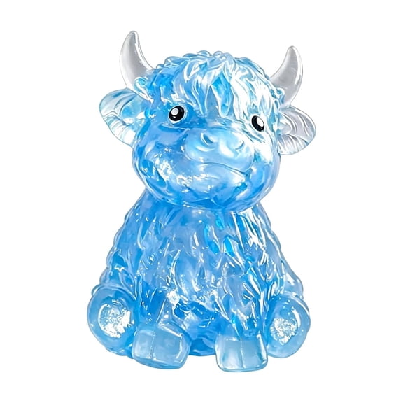 Glitter Highland Cow Squishy Fidget Toy, Soft Slow Rising Stress Relief | Cute Sensory Squeeze Toy, Highland Cow Squishies for Adults Boredom & Anxiety Calming