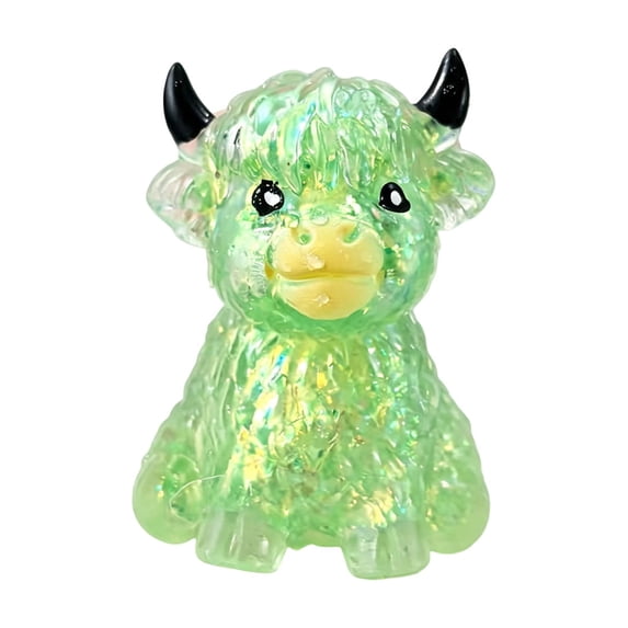 Glitter Highland Cow Squishy Toys, Ultra Soft Stress Relief Squishy Decompression Toys, Squeeze Fidget Toys Desk Decor,for Stress and Anxiety Relaxing, Birthday Gift