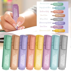 Glitter Highlighter Key Marker Pens 8 Color Water Based Sparkle Marker Set (10ml) for Office, Study and Art
