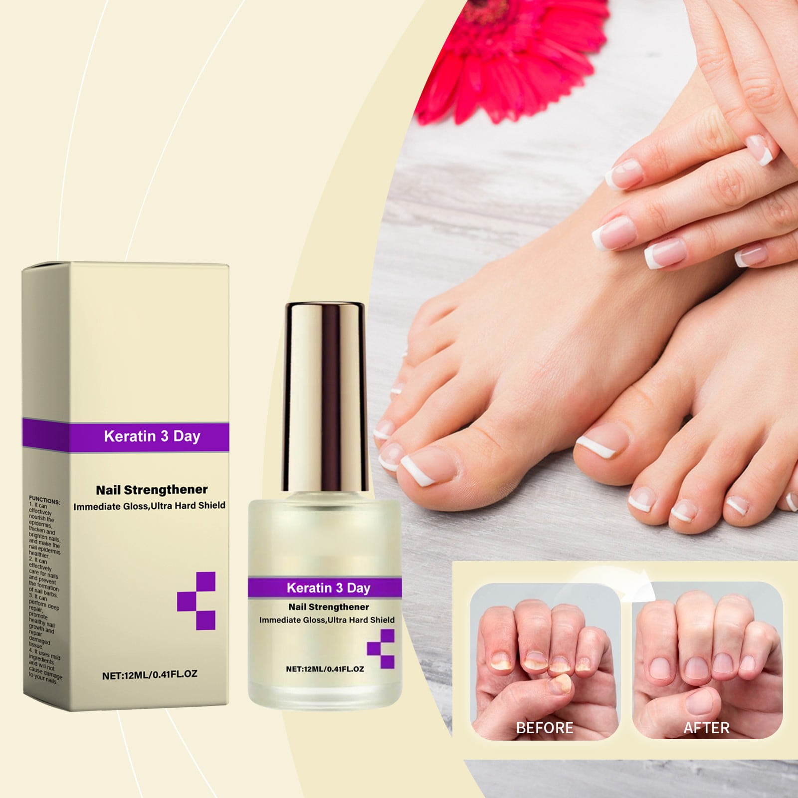 Glitter Highlighter Makeup, Keratin 3 Day Nail Growth Instant Gloss