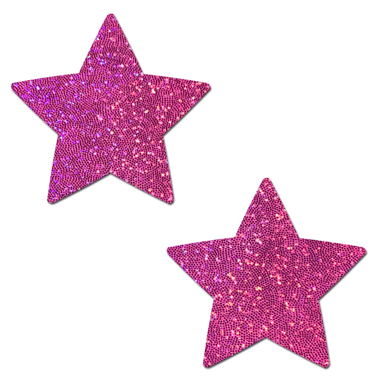 Glitter Hot Pink Star Nipple Pasties by Pastease® 