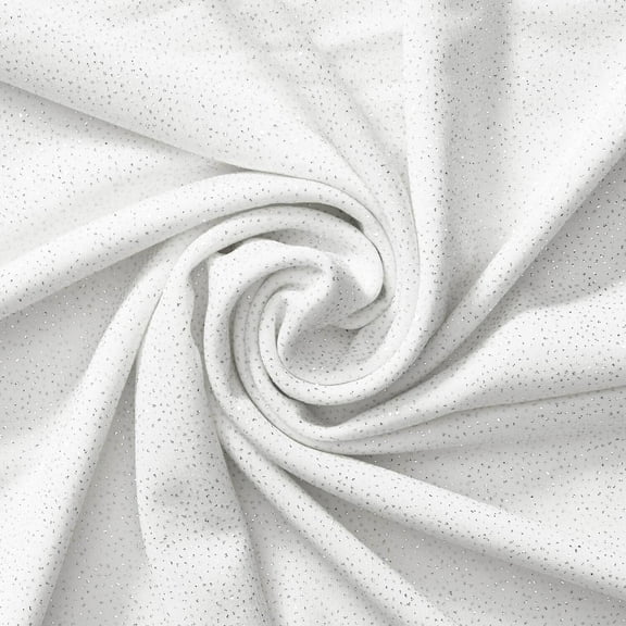 Glitter ITY Knit Stretch Jersey - White Poly Spandex 58/60" By The Yard