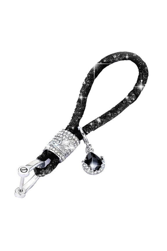 Glitter Key Chains Women Key Fob Rhinestones Key Ring Shiny Fob Keychain Ring Strap with Charms Car Key Decorations