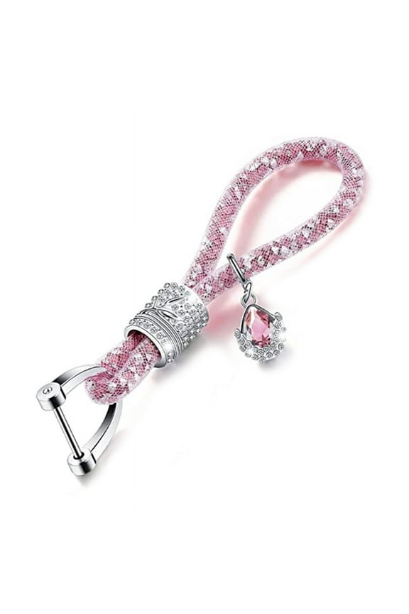 Glitter Key Chains Women Key Fob Rhinestones Key Ring Shiny Fob Keychain Ring Strap with Charms Car Key Decorations