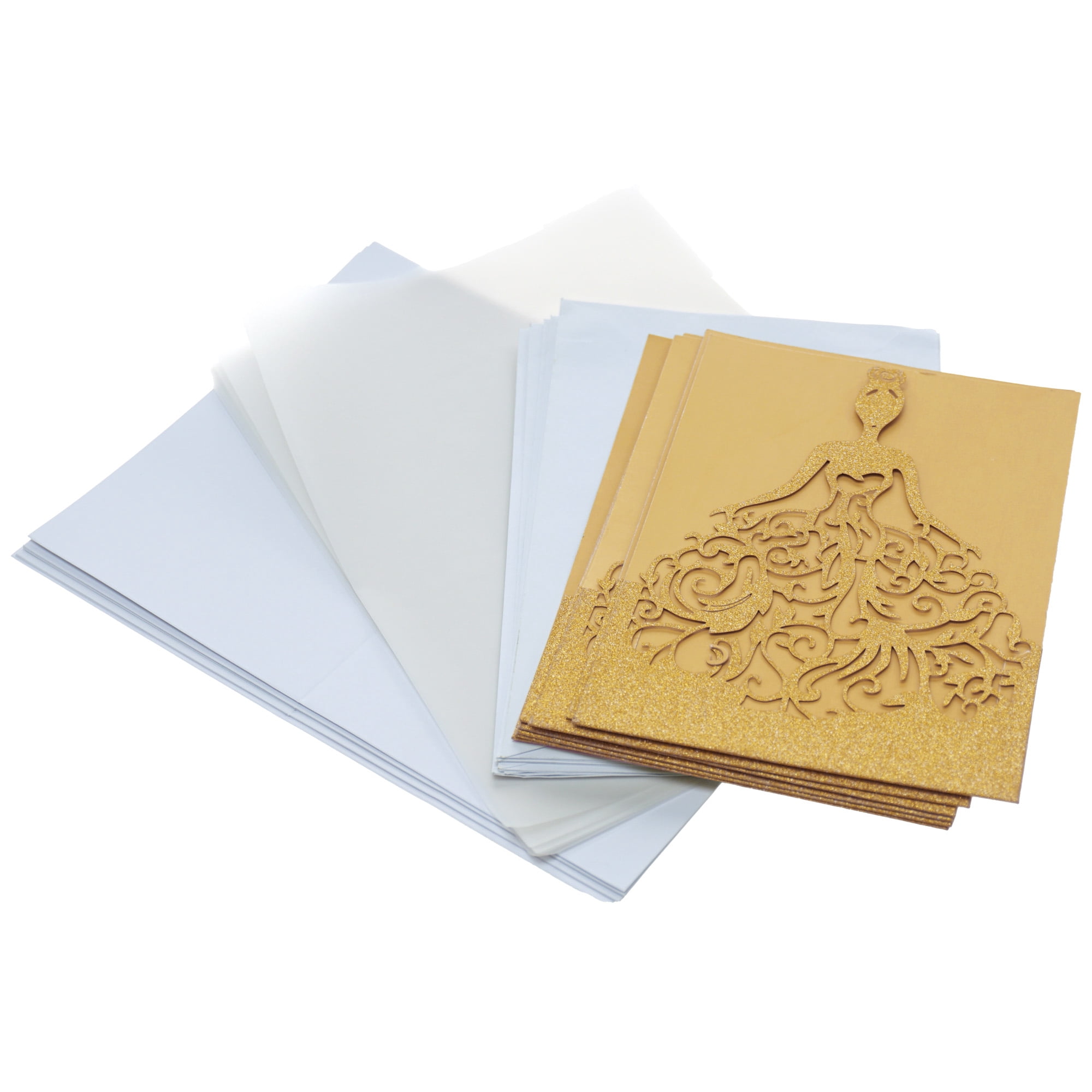 white christmas dresses Light Purple Glitter Dress Quinceanera Laser Cut Invitation – Invitations  by Luis Sanchez main image 1