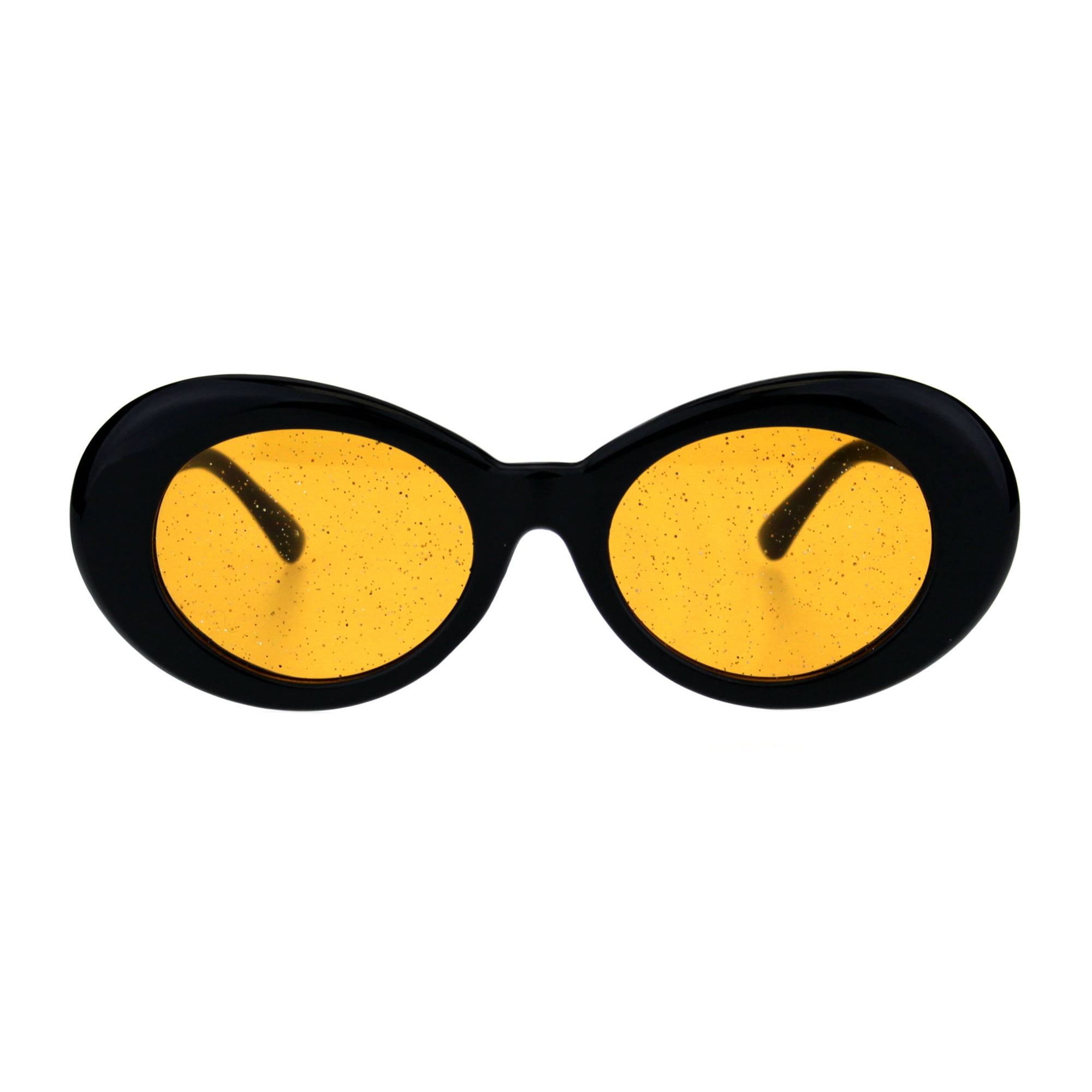 Glitter Lens Sunglasses Retro Oversized Thick Oval Frame  display picture 2