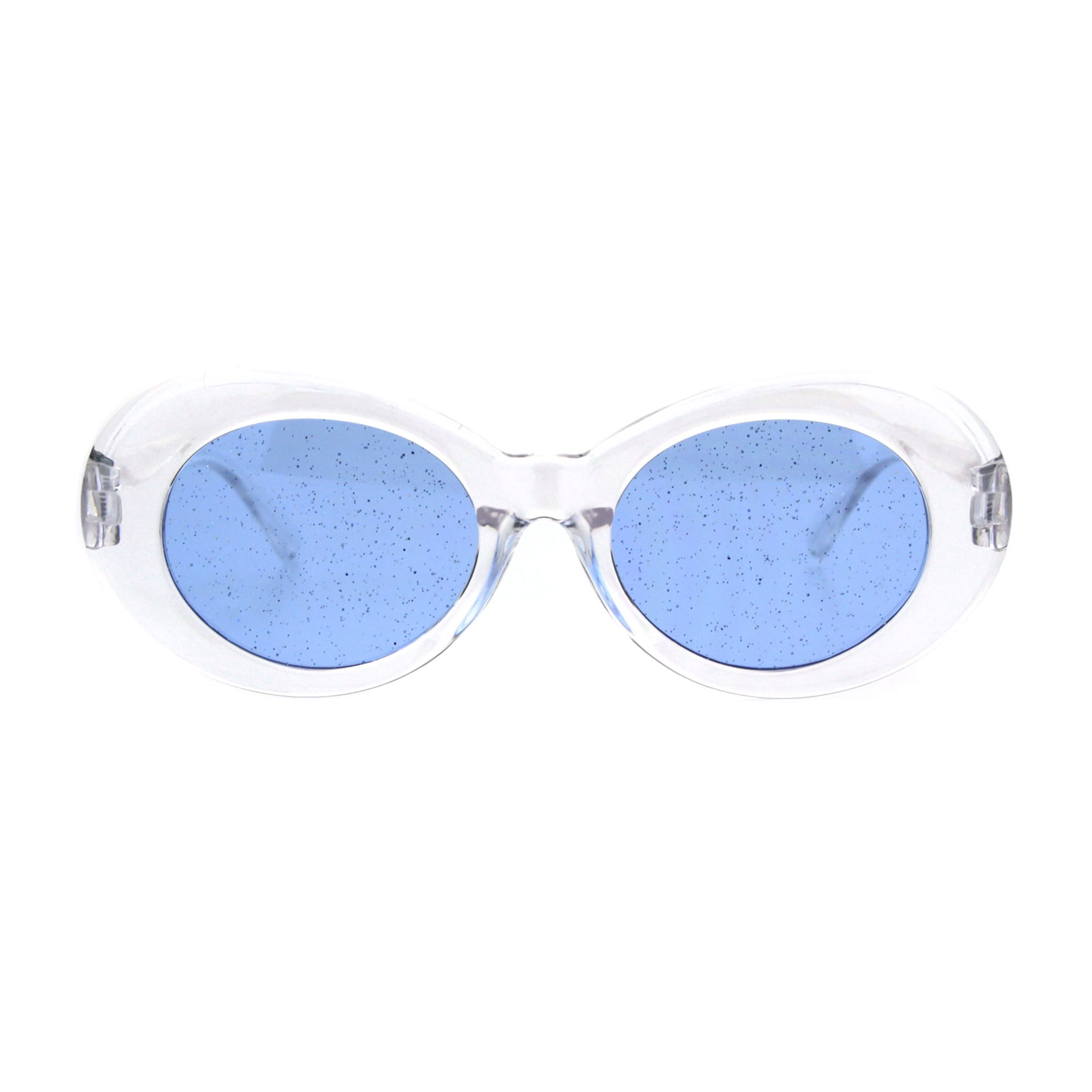 Glitter Lens Sunglasses Retro Oversized Thick Oval Frame  display picture 2