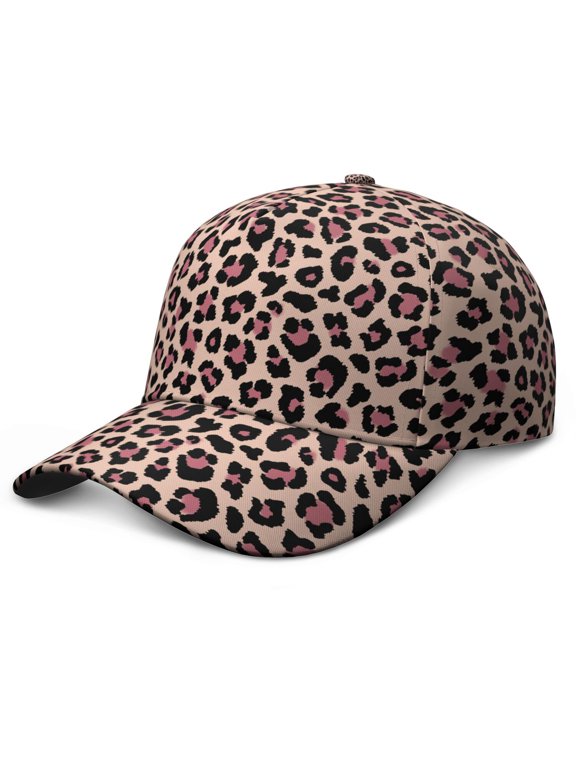 Glitter Leopard Print Baseball Cap, Adjustable Washed Hat with Lightweight Breathable Fabric, Unique Animal Design Performance Hat for Outdoor Sports and Casual Daily Wear