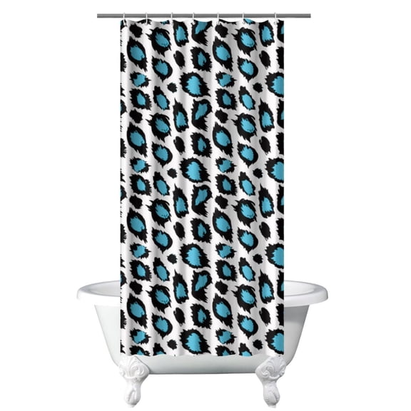 Glitter Leopard Shower Curtain Sparkle Cheetah Print Pattern Animal Spots Abstract Design Fashion Aesthetic Modern Cute Cartoon Bathroom Decor Waterproof Fabric