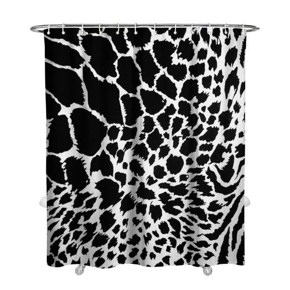 Glitter Leopard Shower Curtain, Waterproof Fabric Bathroom Curtain, Unique Print with Fashionable Animal Spots, Machine Washable Cheetah Pattern Design, Cute Romantic Decor