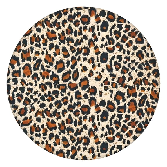 Glitter Leopard Tablecloth, Romantic Animal Pattern, Cheetah Spot Design for Fashionable Table Setup