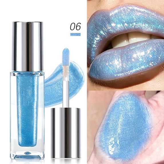 Glitter Lip Gloss,Moisturizing Nourishing Glitter Mirror Lip Gloss, Lightweight Breathable Non-Sticky Long Lasting Hydrating Lip Makeup
