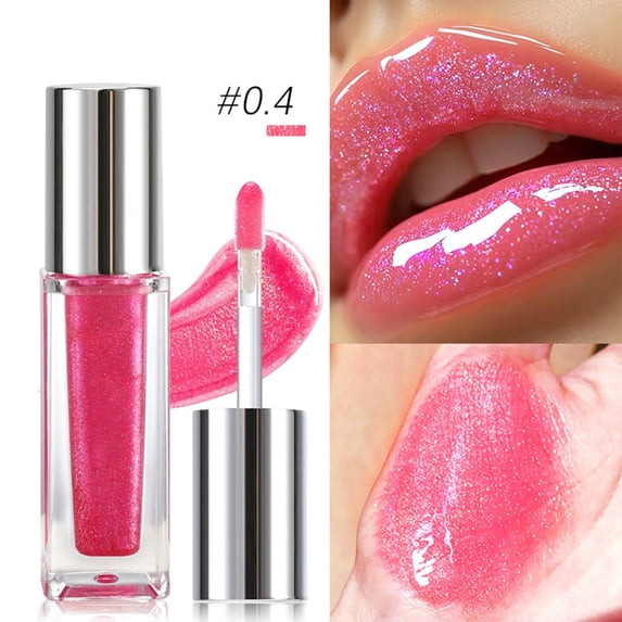 Glitter Lip Gloss,Moisturizing Nourishing Glitter Mirror Lip Gloss, Lightweight Breathable Non-Sticky Long Lasting Hydrating Lip Makeup