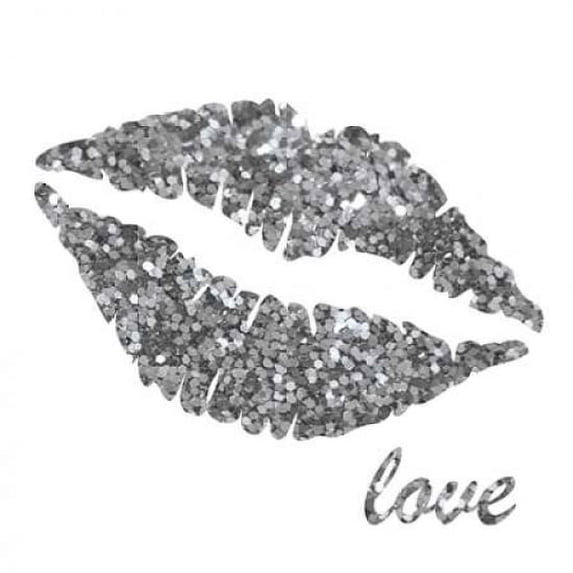 Glitter Lips Sq II Poster Print by N. Harbick