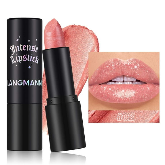 Glitter Lipstick, Matte Lipstick, Diamond Sparkle Long-Lasting Lip Gloss, High Pigment Matte Texture, Non-Sticky Transfer Resistant, Vibrant Shiny Finish for Parties and Special Occasions