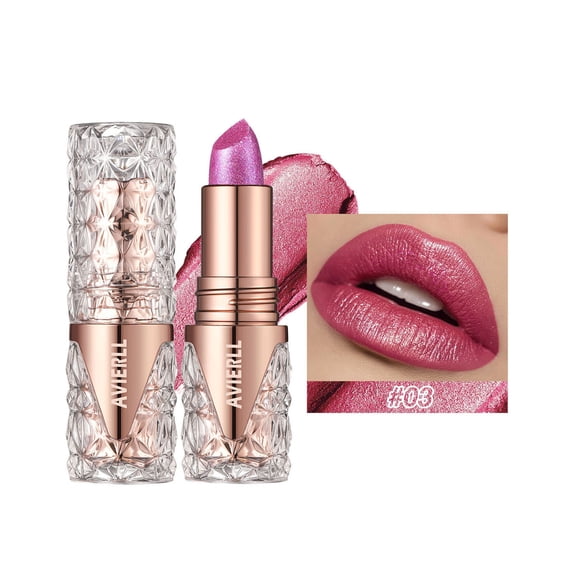 Glitter Lipstick, Waterproof Lipstick, Long Lasting Pearlescent Fine Glitter Lipstick Creamy Texture, Smooth Application, Vibrant Color Display, Fade Resistant, Comfortable Wear