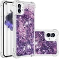 thumbnail image 1 of Glitter Liquid Case for Nothing Phone 1 for Gi     Women, Bling Quicksand Clear Soft TPU Cover Shiny Sparkle Luxury Floating Protective Case for Nothing Phone 1      Purple, 1 of 14