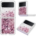 thumbnail image 1 of Glitter Liquid Case for Samsung Galaxy Z Flip 3 for Girls Women, Bling Quicksand Clear Soft TPU Cover Shiny Sparkle Luxury Floating Protective Case for Samsung Galaxy Z Flip3 RLS Rose Gold, 1 of 12